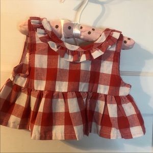 Gingham Red Ruffle Baby Tank!
